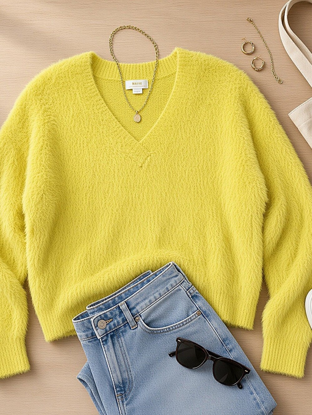 NWT! Anthropologie Yellow Wool Relaxed Fit Sweater